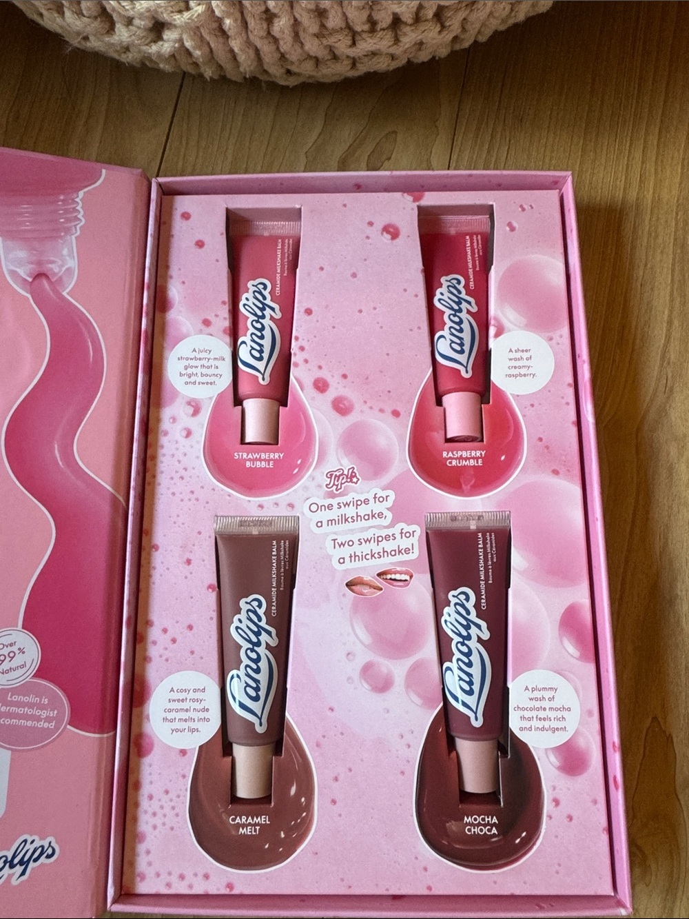 LANOLIPS  — Strawberry, Raspberry, Caramel & Mocha